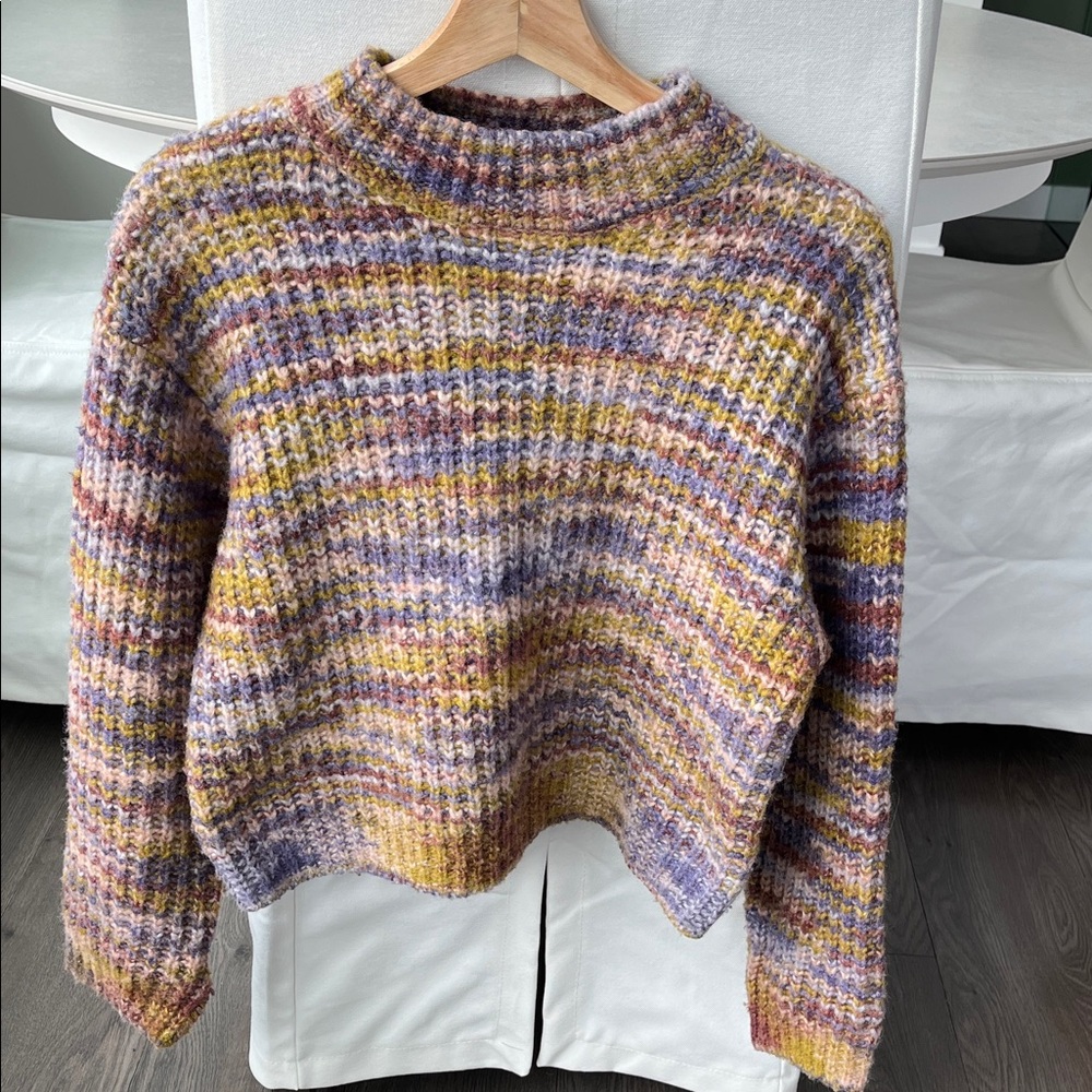 Zara Multicolor Striped Cozy Knit Sweater - Women's Pullover